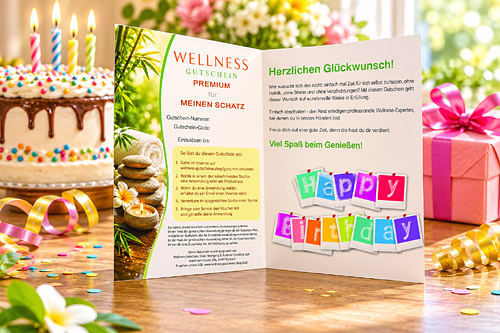 Motiv des Wellness-Gutschein Potsdam zum Geburtstag - bestellen, ausdrucken, verschenken