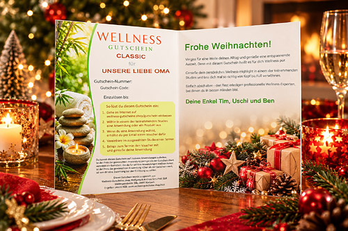Motiv des Wellness-Gutschein Potsdam zu Weihnachten - bestellen, ausdrucken, verschenken